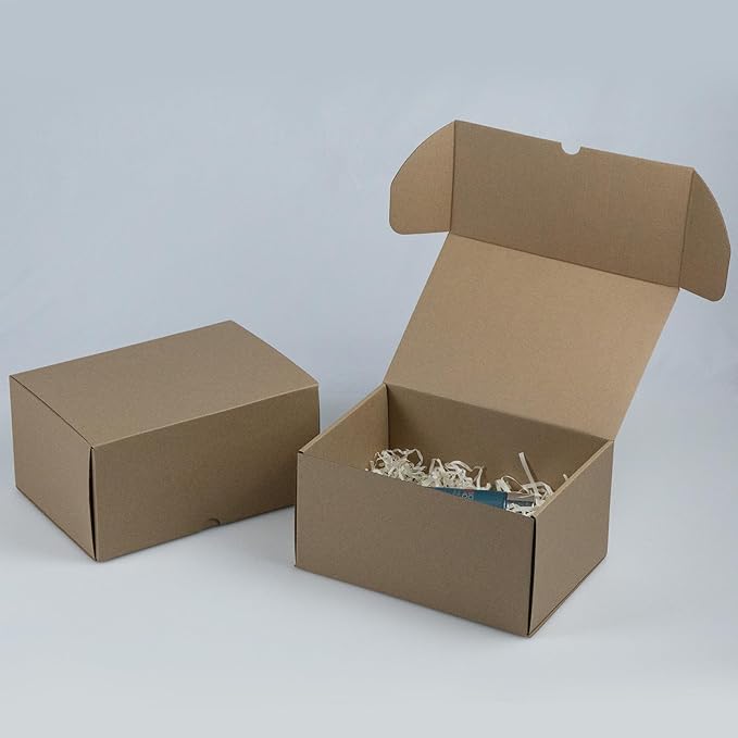 10x7x5 Inches Shipping Boxes Set of 20, Brown Corrugated Cardboard Box Literature Mailer for Packing Small Business
