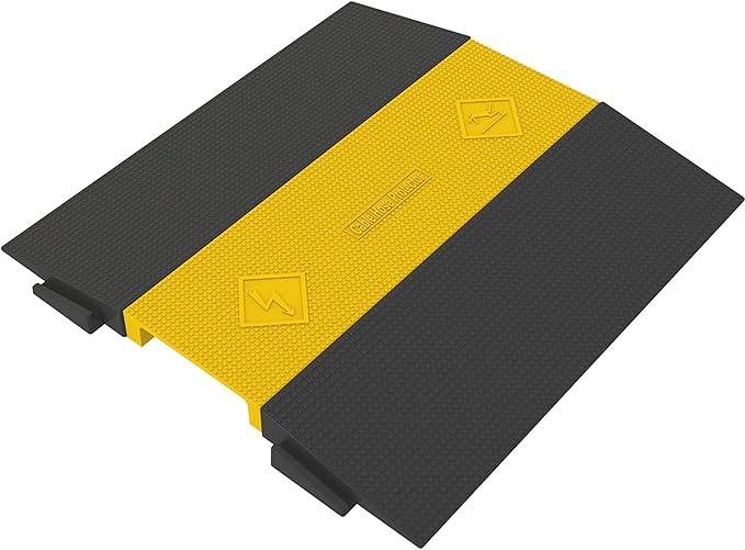 Assemble Threshold Bridge Ramp,1 Large Channel Floor Wire Hose Cord Cable Protector, Doorway Ramp for Cars Wheelchairs, ADA Compliant Driveway Road Hump, Traffic Speed Bump