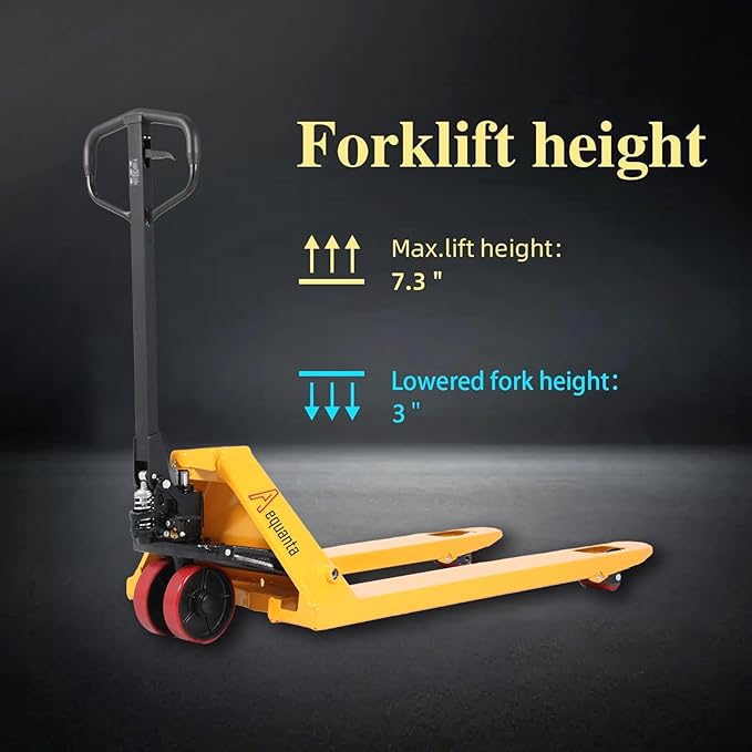 Heavy Duty Pallet Jack - 5500lbs Capacity, 3" Fork Lowered Height, Narrow Aisle Pallet Truck (71.4"), Durable Hydraulic System, 48×21" Fork