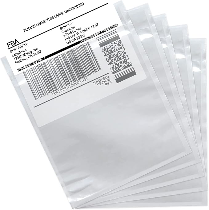4.5'' x 5.5'' 200 Packs Packing List Envelopes, SJPACK Shipping Label Sleeves, Shipping Label Pouches, Clear Adhesive Top Loading Packing List for Invoice Shipping Label Mailing Bags