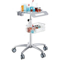 VEVOR Medical Cart, Salon Cart with Wheels, Mobile Trolley Cart 26.77"-42.91" Height Adjustable, Metal Stations for Hair Stylist, Clinic, Beauty