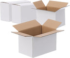 FARRAY Shipping Boxes 6x4x4 inches (Inner Size), 30 Pack Sturdy Kraft Corrugated Small Cardboard Boxes for Mailing Packing, White