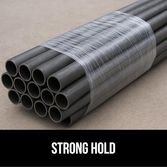 GORILLA GRIP 500% Shrink Wrap Roll with Handle, 5" 1000ft Plastic Wrap Stretch Film, Puncture Resistant Industrial Strength Moving Supplies, Pallet Storing, Packing Furniture Protection, 2 Pack Clear