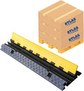 Kable Kontrol Atlas Heavy Duty Cable Protector Ramp - 2 Channel Bulk Wholesale Pallet - 60 Pcs - 40” Long Black & Yellow - 24,000 Lbs Capacity - Rubber Speed Bump Wire Protector Cord Cover - CP9987