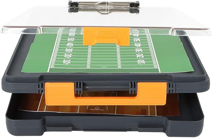 Dexas Clearview Clipcase Dry Erase clipboard, 13.75 x 9.5 Inch, Orange. See papers clearly outdoors, stay organized and dry. Ideal for coaching, teaching, homeschooling, art, trades, and medical pros.