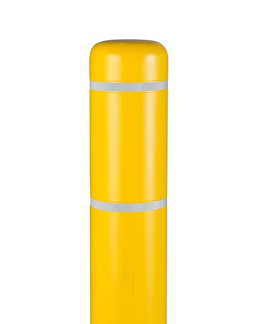 BollardGard 7" x 52" Bollard Cover Yellow - Innoplast (Yellow White Tape)