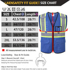 Hi Vis Reflective Safety Vest for Men Women with Multiple Pockets Mesh High Visibility Construction Work Vest,Meets ANSI/ISEA Standards(EK1-178-Blue-S)