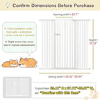 Lumizone Extra Tall Cat Gate 55.12" High Pressure Mounted Extra Wide 2025 New (17 Sizes) 1.37" Gap No Drilling Auto-Close One-Handed Operation Tall Pet Gate for Dogs(White, 55.12" H x 29.92"-59.44" W)
