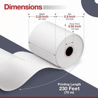 10 Rolls – 2 1/4" x 230' Thermal Paper Receipt Rolls | BPA Free, 55 GSM | Compatible Paper for Citizen, Casio, Epson POS Receipt Printers & Cash Registers