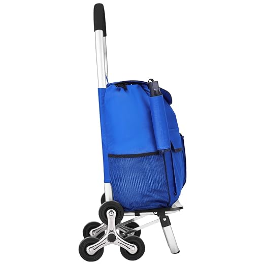 VEVOR Stair Climber Cart, 36L Capacity, Grocery Cart Laundry Stair Climbing Handcart with 6 Wheels & Oxford Cloth Bag, Foldable Stair Climber Hand Truck for Grocery Laundry Climbing