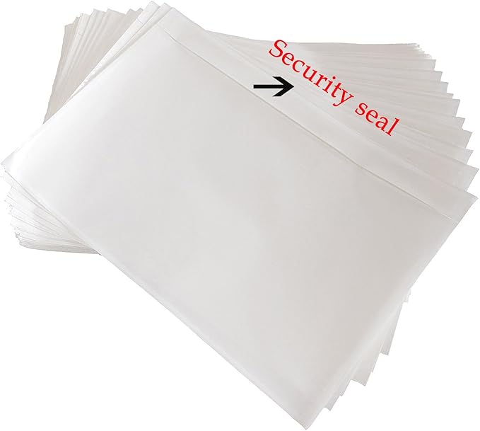 SJPACK 6" x 9" Packing List Envelopes, Shipping Label Sleeves, 100 Packs Clear Self Adhesive Shipping Labels Pouches