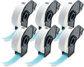 BETCKEY - File Folder Labels Replacement for Brother DK-1203 (0.66 in x 3.4 in), Compatible with Brother QL Label Printers [6 Rolls/1800 Labels, Light Blue]