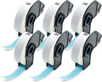 BETCKEY - File Folder Labels Replacement for Brother DK-1203 (0.66 in x 3.4 in), Compatible with Brother QL Label Printers [6 Rolls/1800 Labels, Light Blue]