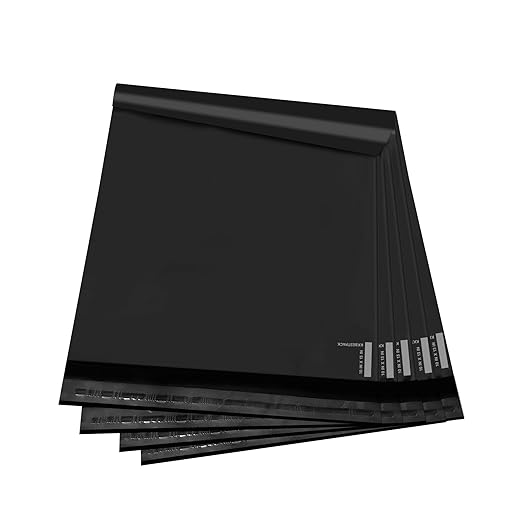 KKBESTPACK 200 Large Poly Mailers 10x13 Shipping Bags for Small Business – Self Sealing Package Envelopes Black