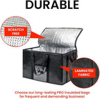 NZ home Durable 3XL PRO Insulated Cooler Bag and Food Warmer for Delivery & Grocery Shopping with Zippered Top, Black Commercial Grade (1 Pack)