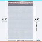 White Poly Bubble Mailers 8.5x14.5 inch #3 | Self Seal Padded Envelopes | Cushioned Bubble Mailer | Usable Size 8.5x13.5 | WaterProof | Lightweight mailing Shipping Bags | 100 Pack Bulk | Made in USA