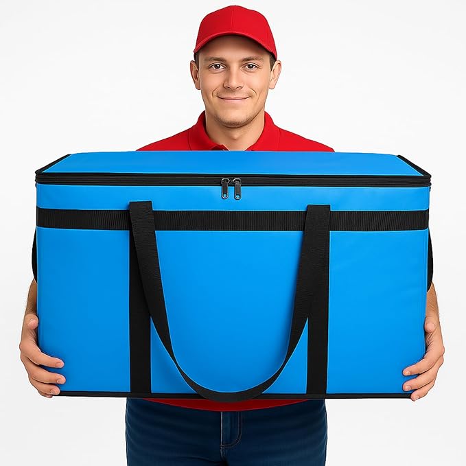 Bodaon Large 2-Pack Insulated Food Delivery Bag With Hard Bottom, XXXL Grocery Shopping/Catering bag, Bags, Rideshare Delivery Bag, Cold/Hot Styrofoam Carrier for Travel/Car