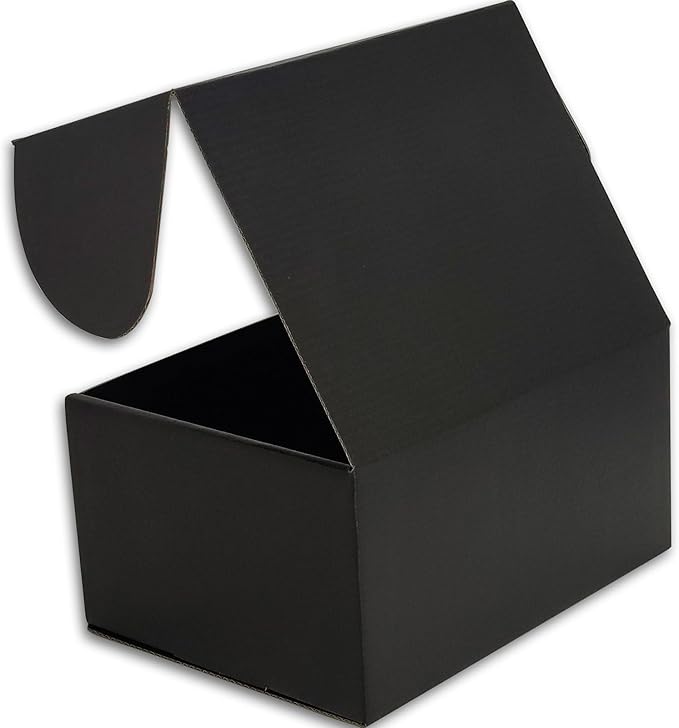 8x6x4 inches Small Shipping Boxes Set of 25 - Black Mailer Corrugated Cardboard Boxes for Shipping Packaging Mailing Products