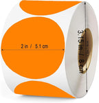 2 inch Orange Round Thermal Labels,600 Labels/Roll Self-Adhesive Circle Inventory Stickers, Multi-Purpose Round Roll Thermal Printing Stickers for Business and Domestic Use
