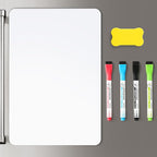 1 Pack Magnetic Dry Erase Board Sheet for Fridge, 12"x8" Erasable Refrigerator WhiteBoard w/ 4 Markers & 1 Eraser- Smooth and Flexible Small Magnet Blank Notepad for Home Kitchen Organizer and Planner