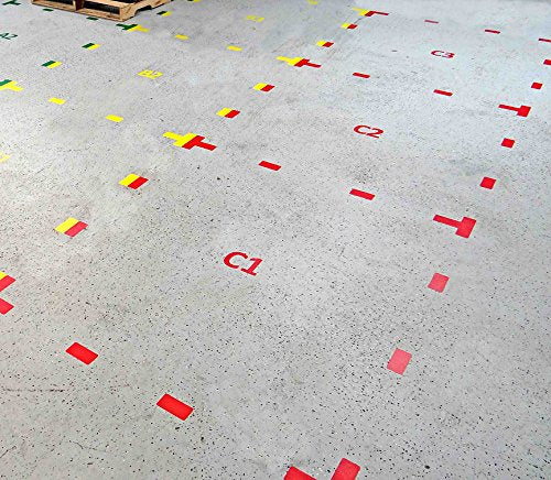 5S Location Marking Cross Shaped Floor Marker - by Graphical Warehouse, 5S Marking System, Durable + Cross Shaped Floor Sticker, 6x6x2"” (25 Pack) Blue