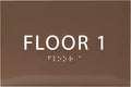 6" X4" Floor 1 Sign - ADA Compliant Tactile Graphics Grade 2 Braille Text | Wall Mount Plastic Directional Assistance, Floor Number Sign for Office, Schools, Hospitals, Apartments