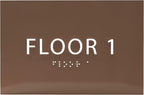 6" X4" Floor 1 Sign - ADA Compliant Tactile Graphics Grade 2 Braille Text | Wall Mount Plastic Directional Assistance, Floor Number Sign for Office, Schools, Hospitals, Apartments