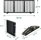 Freestanding Foldable Dog Gate - 3 Panel Room Divider (Black)