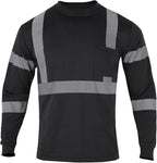 FONIRRA Safety Shirts for Men High Visibility Reflective ANSI Class 2 Hi Vis Construction Work T Shirts Long Sleeve