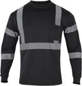 FONIRRA Safety Shirts for Men High Visibility Reflective ANSI Class 2 Hi Vis Construction Work T Shirts Long Sleeve