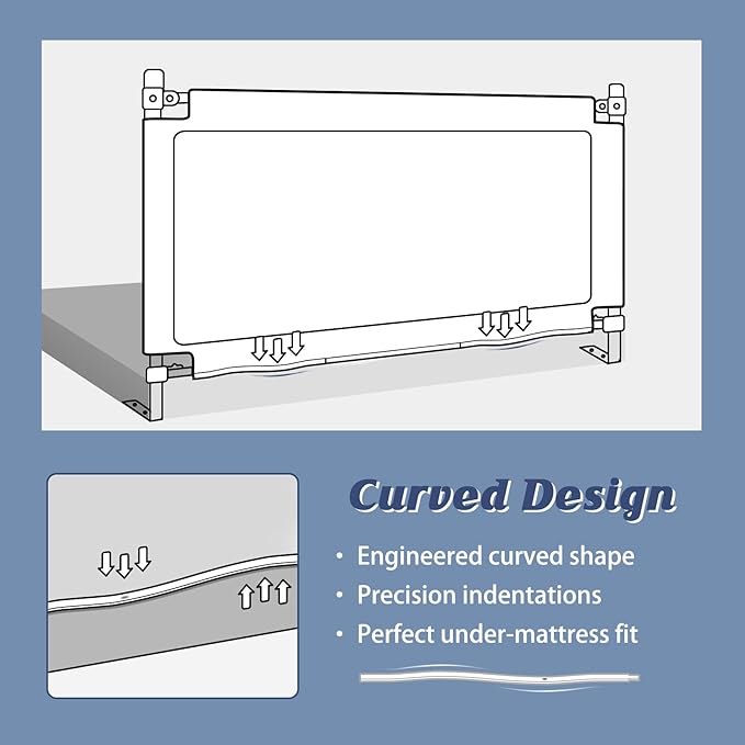 3-Piece Bed Rail for Toddlers with Headboard Rod, Adjustable Baby Bed Rail Guard (78.7 * 78.7 * 74.8 Inch-King Size)
