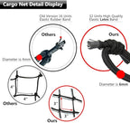 Cargo Nets 47" x 36",6mm Premium Bungee Cord Net,3" x 3" Grid Mesh Cargo Net,Auto Roof Tie-Down Net with 14 Hooks