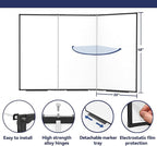 Large White Board for Wall,Magnetic Dry Erase Whiteboard,Foldable 60x48 Inches,Black Aluminum Frame, with 3PCS Detachable Marker Trays for Office and Home