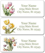 Personalized Return Address Labels - Gorgeous Tulip Flowers - 60-1000 Custom Self-Adhesive Stickers