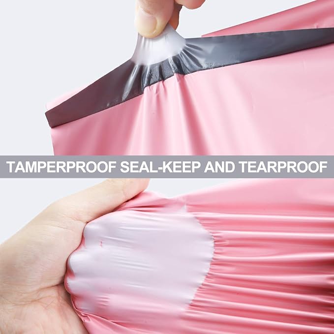 UCGOU Poly Mailers 10x13 Inch Light Pink 100 Pack Shipping Bags #4 Strong Mailing Envelopes Boutique Packaging Postal Self Seal Adhesive Waterproof and Tear Proof Small Business for Clothes Books
