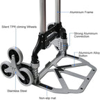 Heavy Duty 6-Wheel Stair Climbing Cart - 300lb Capacity Folding Hand Truck, All-Terrain Aluminum Trolley w/Adjustable Handle - Perfect for Groceries, Deliveries, Apartments