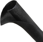 Automotive Wire Loom Tubing, Split Braided Cord Protectors from Pets No Chew, Flexible Cable Sleeve Cable Management for TV/Computer/Electric Wires (Black, 5/16"-25ft)
