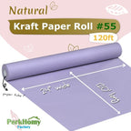 PerkHomy 24" x 1,440" (120') Light Purple Kraft Paper Roll for Craft Bulletin Board Paper Art Table Covering Crafting Gift Wrapping Bouquet Packing Parcel 80GSM 55LB (Light Purple, 24" x 120')