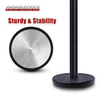 DuraSteel Black Crowd Control Barriers Stanchions with Retractable Belts - Metal Stanchion Posts w/ 6.5ft Black Retractable Barrier Belt Ropes - Queue VIP Safety Line Dividers - Set of 2 Stantions