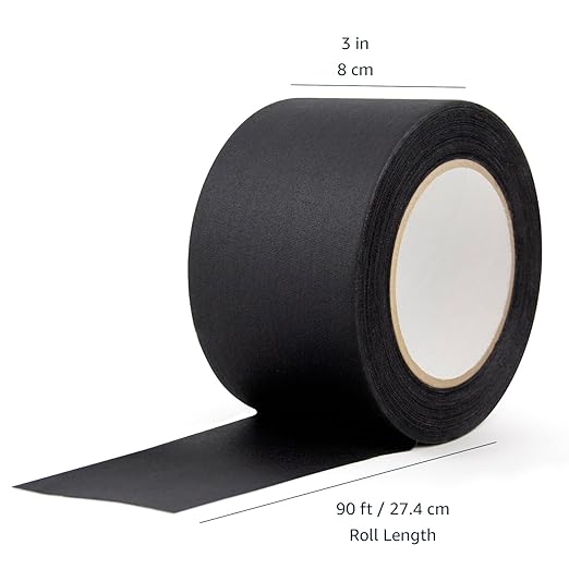 Amazon Basics No Residue, Non-Reflective Gaffers Tape - 3 inch x 90 feet, Black