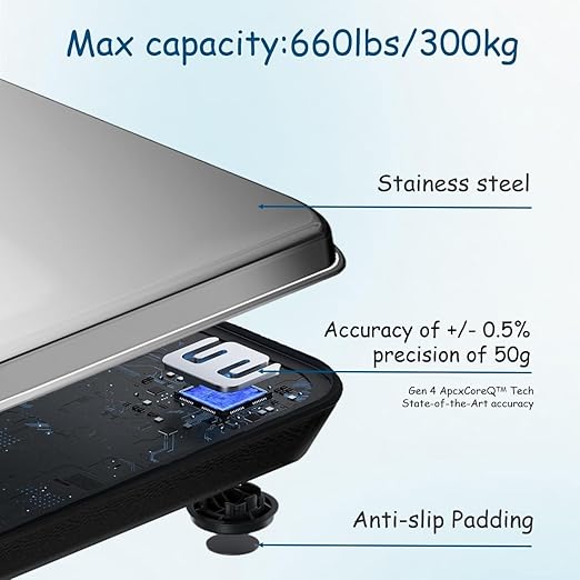 Urby Extra Wide Scale for Body Weight, Talla Extra Balanzas para Pesar Personas, Plus Size Scale with Easy to Read External Display. Gift for Seniors, Plus Size Person. 300kg/660lb Capacity.