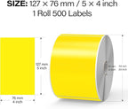 500 Pcs Large Moving Labels for Boxes 3 ×5 Inch Vinyl Self Adhesive Rectangle Stickers Color Coding Labels Waterproof Removable for Storage Bins Classroom Office Warehouse, Fluorescent Yellow
