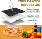 2PK XXXL Insulated Food Delivery Bag with Baseboard — Large Capacity Bag Keeps Food Hot/Cold, Reusable Thermal Cooler Grocery Bags for Catering & Delivery, Pizza Carrier for Events, Travel, Commercial