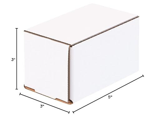 Box USA BM533 5"L x 3"W x 3"H, White (Pack of 50)