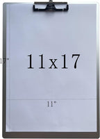 11x17 Metal Clipboard with Pen Holder,Contractor Heavy Duty A3 Size Aluminum Clipboards,Large Drawing Board with 304 Stainless Steel Clips
