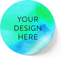 100 Custom Vinyl Stickers - Upload Your own Image, Text, Design, Logo - Personalized Logo Labels for Handmade, Packaging, Bottle, Jars, Candle, Brand Stickers (Blue Green, 3x3)