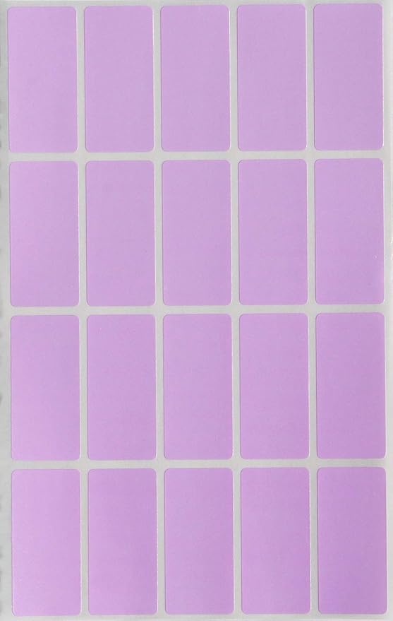 Royal Green Rectangular Colored Labels 1.57inch x 0.75 inch - Rectangle Color Code Stickers in Pastel Purple - 100 Pack