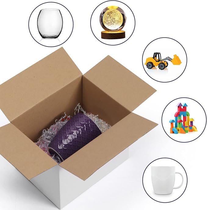 40 Pack Small Shipping Boxes 8x6x6 Inches, White Corrugated Cardboard Mailing Boxes for Shipping Packing Small Business