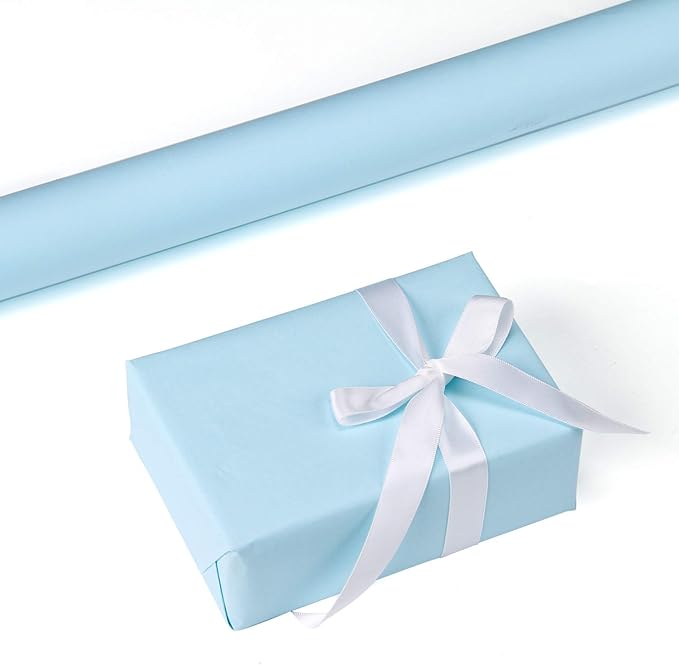 RUSPEPA Light Blue Kraft Paper Roll - 12 inches x 100 feet - Natural Recyclable Paper Perfect for Easter Crafts, Art, Small Wrapping, Packing, Postal, Shipping, Dunnage & Parcel