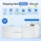 Label KINGDOM 30256 Paper Roll Replace for Dymo Standard Large Shipping Labels 2-5/16'' x 4'' LW White Labels for Label Writer 450 Twin Turbo Duo (59 mm x 102 mm, 300/Roll, 1 Roll)